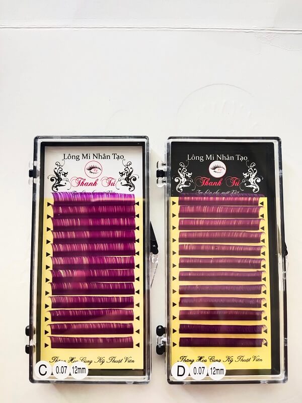 Lông mi Khay classic Màu Tím 0.07- EyeLash. Công Ty sản xuất Lông Mi Thanh Tú EyeLash.